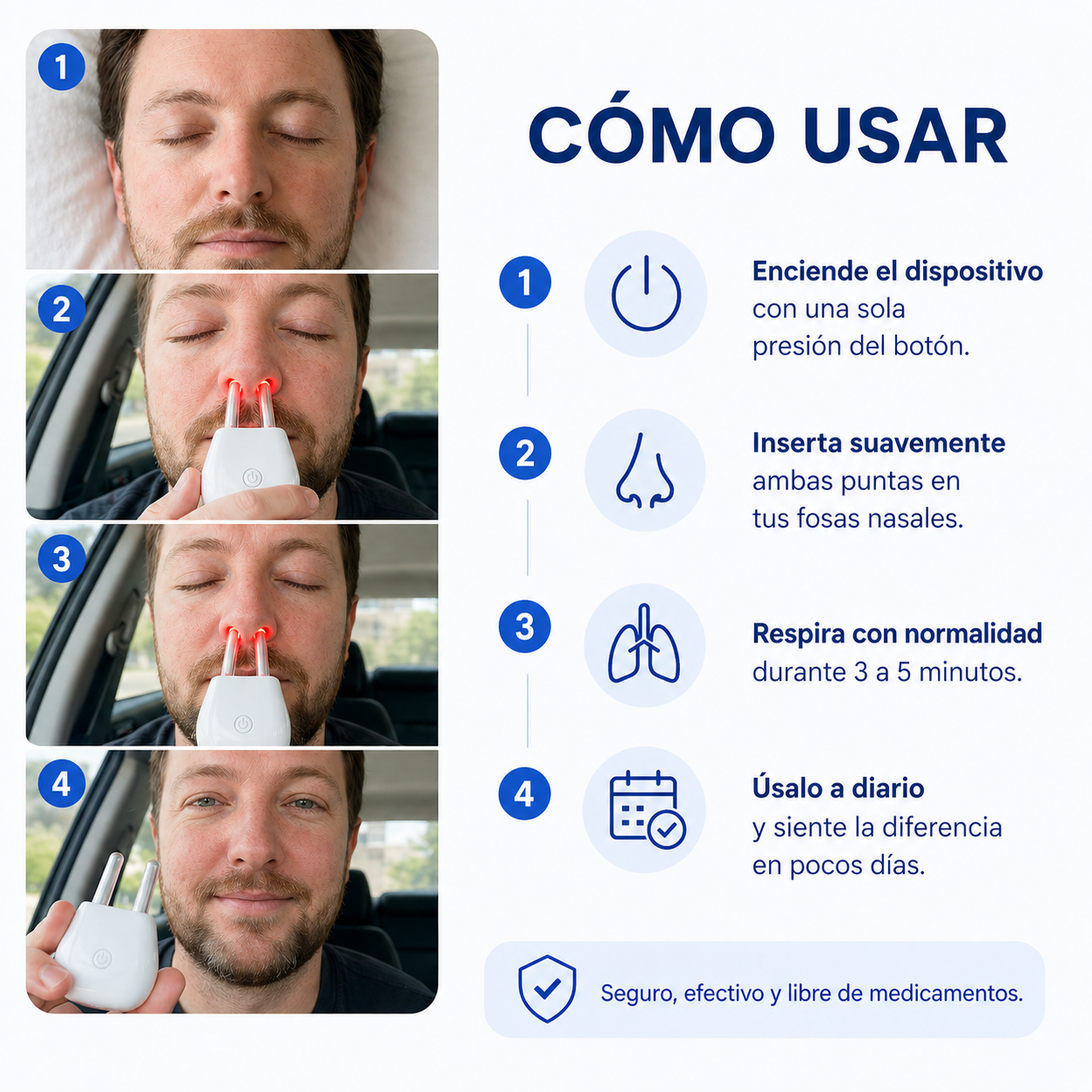 Dispositivo Nasal de Luz Roja para Alergia
