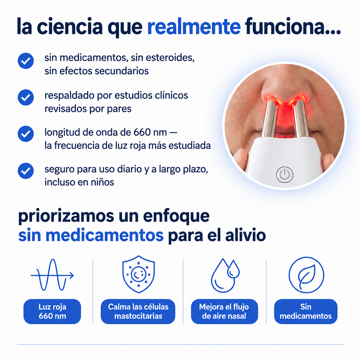 Dispositivo Nasal de Luz Roja para Alergia